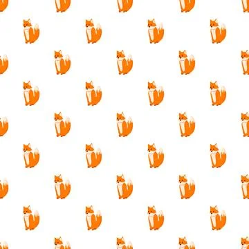 Cute cartoon fox seamless pattern on white background イラスト素材