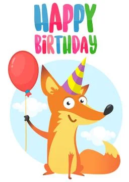 Cute cartoon fox. Vector illustration Stock Illustration