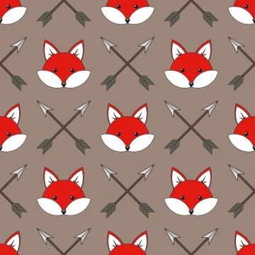 Cute cartoon foxes Stock Illustration