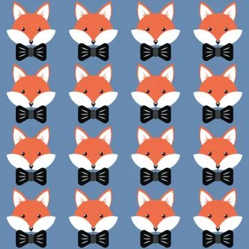 Cute cartoon foxes Stock Illustration