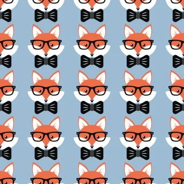 Cute cartoon foxes Stock Illustration
