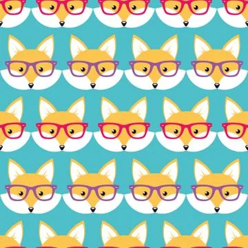 Cute cartoon foxes Stock Illustration
