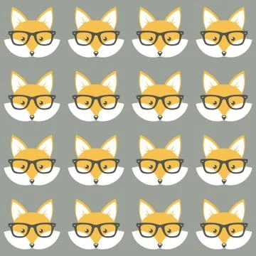 Cute cartoon foxes Illustrazione stock