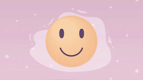 Cute cartoon fried egg character with blinking eyes animation on purple sta.. Stock Footage 339085776