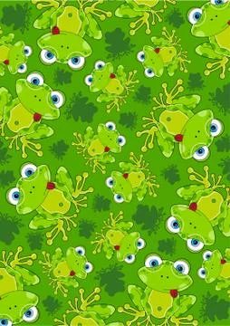 Cute Cartoon Frog Pattern Stock Illustration
