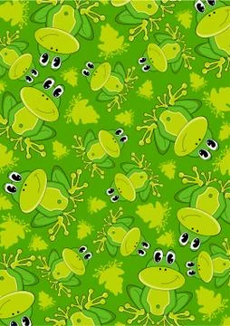 Cute Cartoon Frog Pattern Stock Illustration