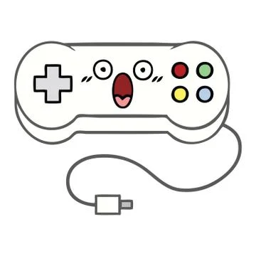 Cute cartoon game controller Stock Illustration