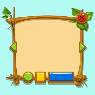 Cute cartoon game design interface. Stock Illustration