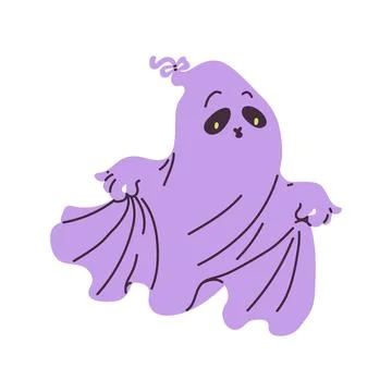 Cute cartoon ghost vector illustration for halloween Stock Illustration