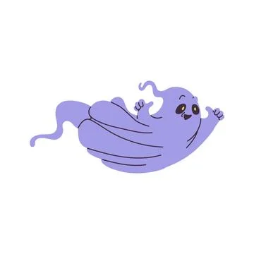 Cute cartoon ghost vector illustration Illustrazione stock