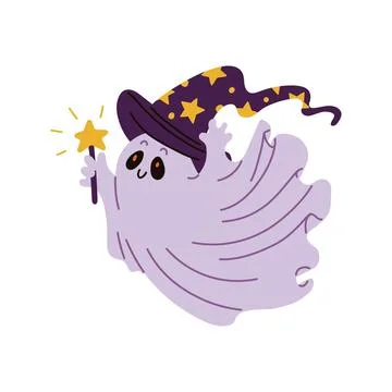 Cute cartoon ghost vector illustration for halloween Stock Illustration