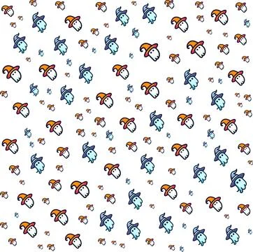 Cute cartoon ghosts wearing witch hats seamless pattern for halloween Stock Illustration