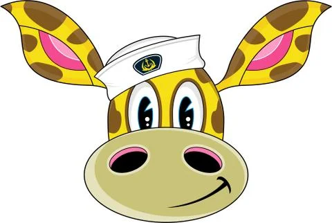 Cute Cartoon Giraffe Sailor Stock Illustration