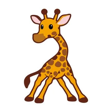 Cute cartoon giraffe. Suitable for use in children's book designs Stock Illustration