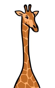 Cute cartoon giraffe on a white background Stock Illustration