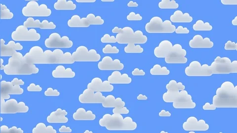 Cute cartoon glass cloud animation background Stock Footage 335194166