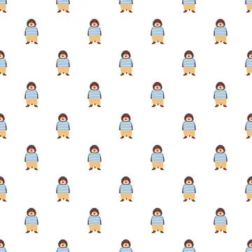Cute cartoon gopher character seamless pattern Stock Illustration