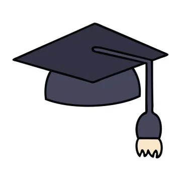 Cute cartoon graduation cap Stock Illustration