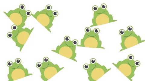 Cute Cartoon Green Frog Pattern Design Background for Kids and Nursery Decor Video stock 345539247