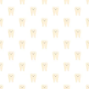 Cute cartoon healthy teeth smiling on a white background Stock Illustration