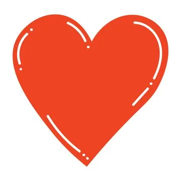 Cute cartoon heart shape in flat style. Love symbol isolated on white backg.. Illustrazione stock