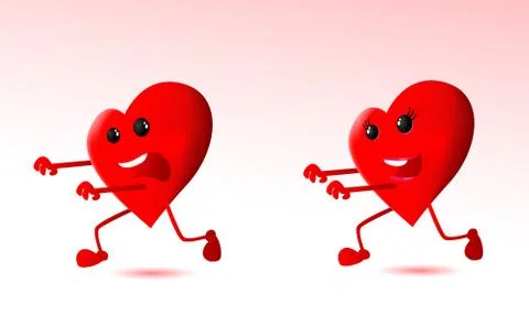 Cute cartoon hearts Stock Illustration