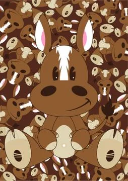 Cute Cartoon Horse Pattern Stock Illustration