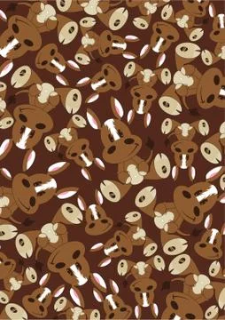 Cute Cartoon Horse Pattern Illustrazione stock