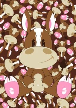 Cute Cartoon Horse Pattern Stock Illustration