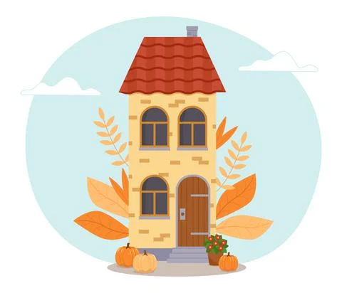 Cute cartoon house Stock Illustration