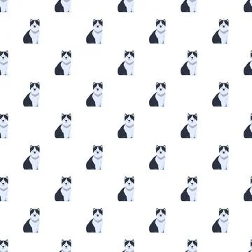 Cute cartoon husky dog pattern repeating infinitely Stock Illustration