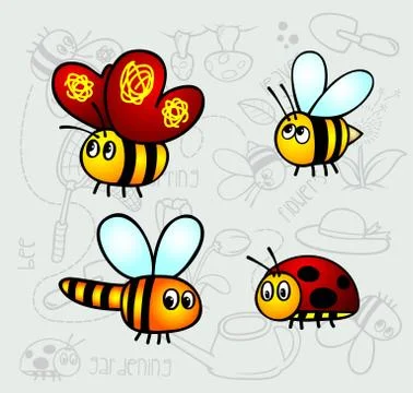 CUTE CARTOON INSECT Stock Illustration