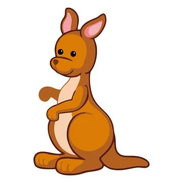 Cute cartoon kangaroo. Suitable for use in children's book Stock Illustration