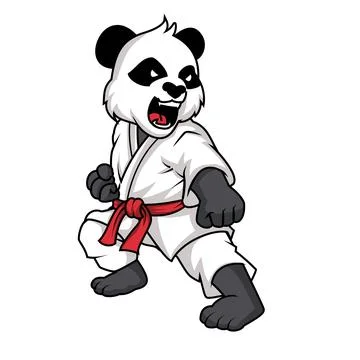 Cute cartoon karate panda design Stock Illustration