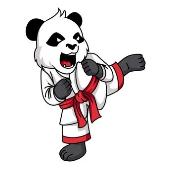 Cute cartoon karate panda design Stock Illustration