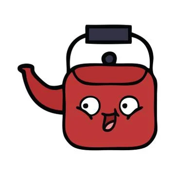 Cute cartoon kettle Stock Illustration