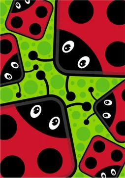 Cute Cartoon Ladybird Pattern Illustrazione stock