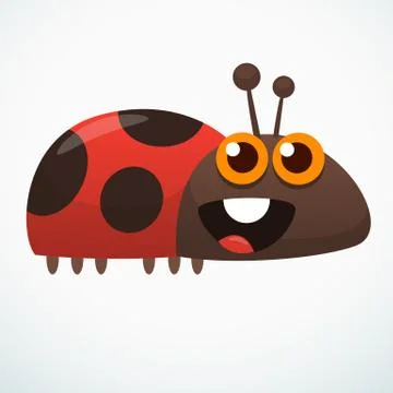 Cute cartoon ladybug. Vector illustration isolated Stock Illustration