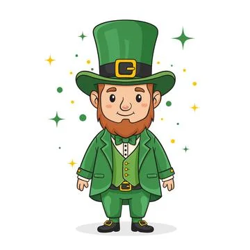 Cute Cartoon Leprechaun Character Vector Illustration for Saint Patrick's D.. Stock Illustration
