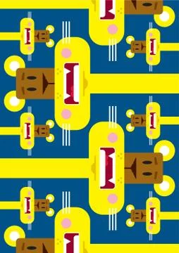 Cute Cartoon Lioness Pattern Stock-Illustration