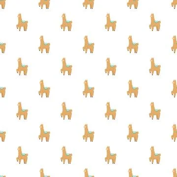 Cute cartoon llama seamless pattern for children's design Illustrazione stock
