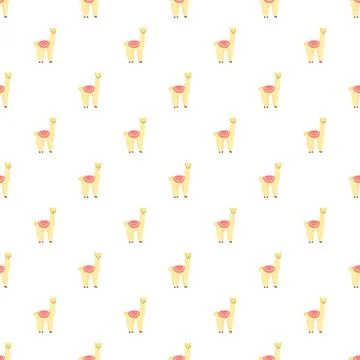 Cute cartoon llama seamless pattern for children Stock Illustration