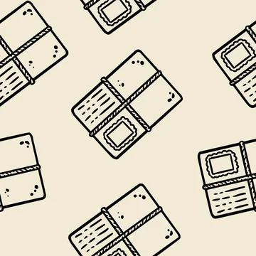 Cute cartoon mail post envelopes doodles seamless border pattern. Vector repe Stock Illustration