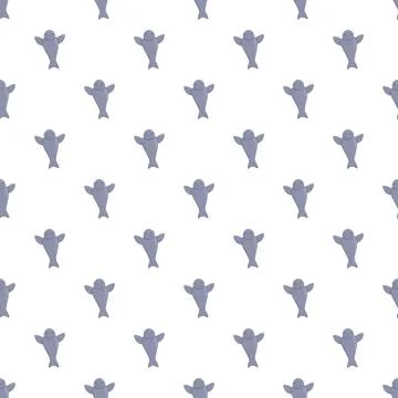 Cute cartoon manatee pattern repeating background Illustrazione stock