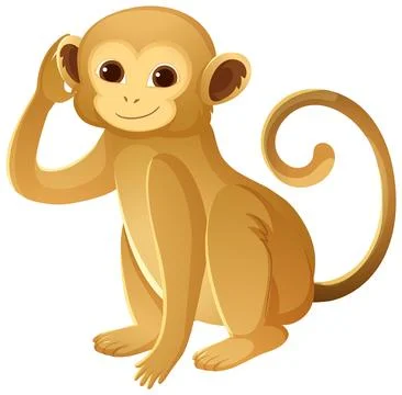 Cute Cartoon Monkey Vector Illustration Representing the Chinese Zodiac Sign Stock Illustration