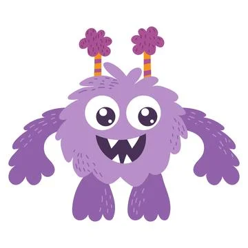 Cute cartoon monster, alien. Vector illustration on a white background 스톡 일러스트