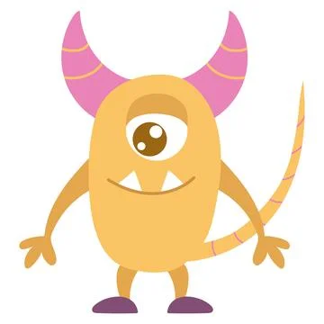 Cute cartoon monster, alien. Vector illustration on a white background Stock Illustration