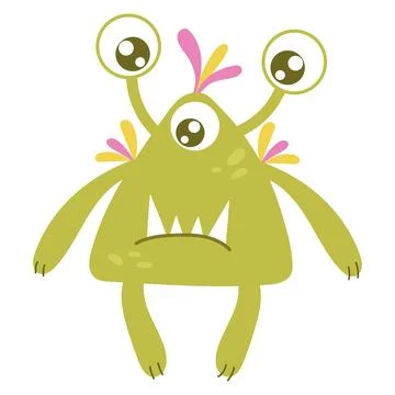 Cute cartoon monster, alien. Vector illustration on a white background Stock Illustration