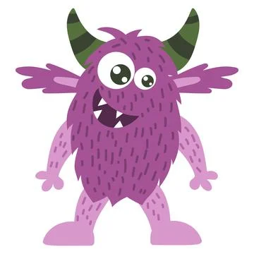 Cute cartoon monster, alien. Vector illustration on a white background Stock Illustration