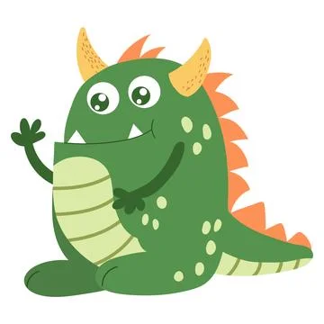 Cute cartoon monster, alien. Vector illustration on a white background Stock Illustration